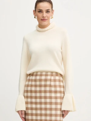 Luisa Spagnoli sweter wełniany damski kolor beżowy 100121