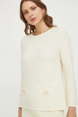Luisa Spagnoli sweter wełniany damski kolor beżowy