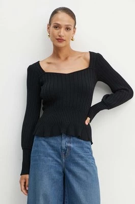 Luisa Spagnoli sweter wełniany MERLATO damski kolor czarny lekki 58426