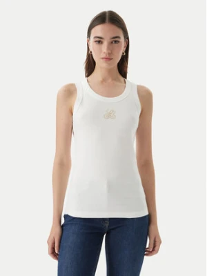 Luisa Spagnoli Top Bordo 543281 Biały Slim Fit