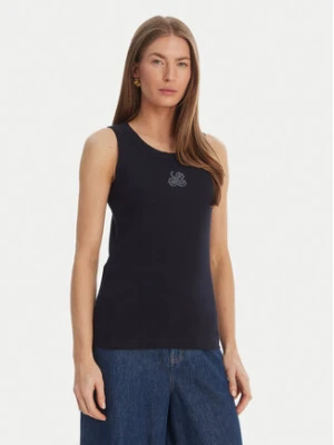 Luisa Spagnoli Top Bordo 543281 Granatowy Slim Fit