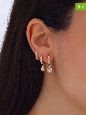 Luja Bijoux 3-częściowy zestaw kolczyków-kreoli z cyrkoniami rozmiar: onesize