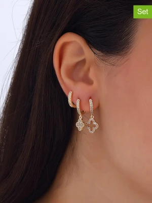 Luja Bijoux 3-częściowy zestaw kolczyków-kreoli z cyrkoniami rozmiar: onesize