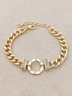 Luja Bijoux Pozłacana bransoletka z cyrkoniami rozmiar: onesize