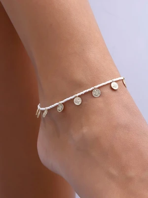 Luja Bijoux Pozłacana bransoletka z elementami ozdobnymi na kostkę rozmiar: onesize