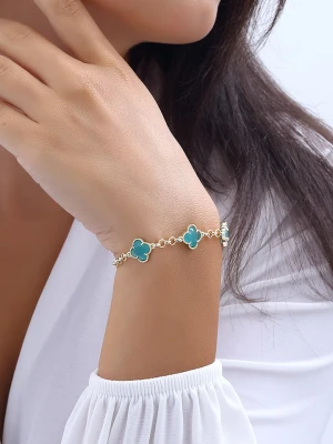 Luja Bijoux Pozłacana bransoletka z kamieniami szlachetnymi rozmiar: onesize