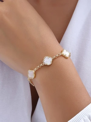 Luja Bijoux Pozłacana bransoletka z masą perłową rozmiar: onesize