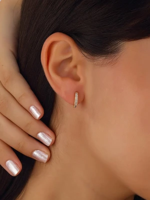 Luja Bijoux Pozłacane kolczyki-kreole z cyrkoniami rozmiar: onesize