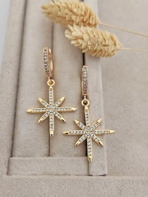 Luja Bijoux Pozłacane kolczyki-kreole z cyrkoniami rozmiar: onesize