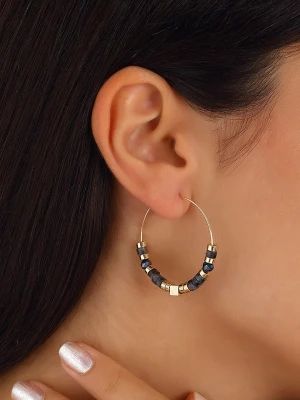 Luja Bijoux Pozłacane kolczyki-kreole z kryształami rozmiar: onesize