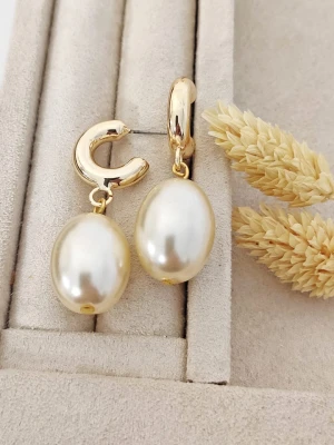 Luja Bijoux Pozłacane kolczyki-wkrętki z perłami rozmiar: onesize