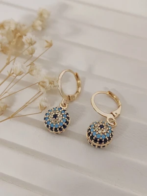 Luja Bijoux Pozłacane kolczyki z cyrkoniami i emalią rozmiar: onesize