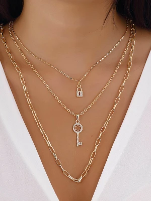 Luja Bijoux Pozłacany naszyjnik z cyrkoniami rozmiar: onesize