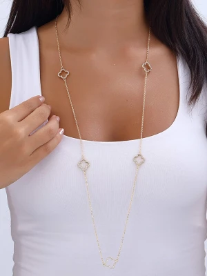 Luja Bijoux Pozłacany naszyjnik z cyrkoniemi i elementem ozdobnym rozmiar: onesize