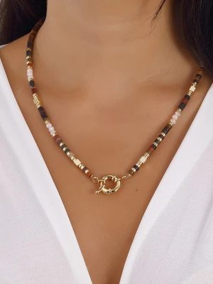 Luja Bijoux Pozłacany naszyjnik z kamieniami i elementem ozdobnym - 42 cm rozmiar: onesize