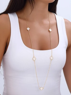Luja Bijoux Pozłacany naszyjnik z masą perłową i elementem ozdobnym rozmiar: onesize