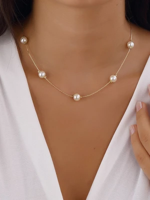 Luja Bijoux Pozłacany naszyjnik z perłami - dł. 42 cm rozmiar: onesize