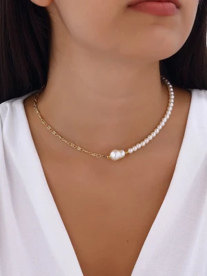 Luja Bijoux Pozłacany naszyjnik z perłami syntetycznymi rozmiar: onesize