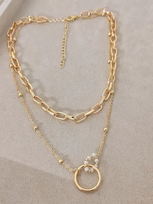 Luja Bijoux Pozłacany naszyjnik z perłami syntetycznymi rozmiar: onesize