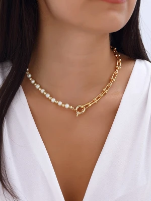 Luja Bijoux Pozłacany naszyjnik z perłami syntetycznymi rozmiar: onesize