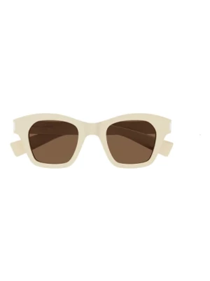 Luksusowe białe okulary przeciwsłoneczne dla kobiet Saint Laurent