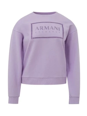 Luksusowy Fioletowy Sweter z Bawełny Armani Exchange