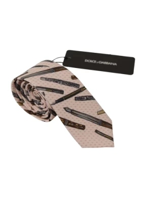 Luksusowy Jedwabny Krawat - Różowy, Obniżona Cena Dolce & Gabbana