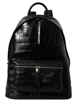 Luksusowy Plecak z Czarnego Skóry Aligatora Balenciaga