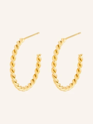 Lulu Copenhagen Kolczyki Twisted Hoops gold