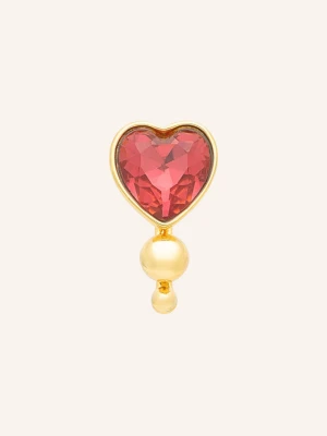 Lulu Copenhagen Kolczyki Wkrętki Bouquet Crystal Heart Earring gold