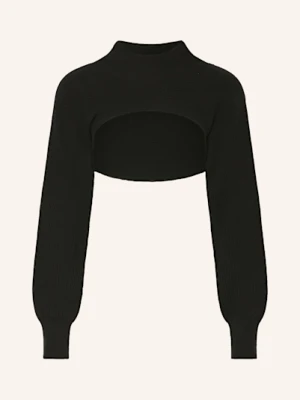 Lululemon Krótki Sweter Cotton-Blend Mockneck Knit Shrug schwarz