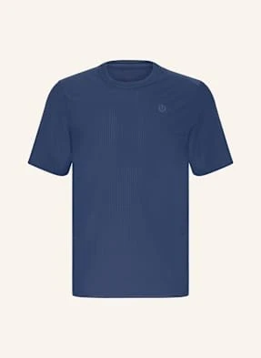 Lululemon T-Shirt Striped Mesh blau