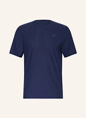 Lululemon T-Shirt Striped Mesh blau