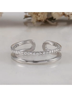 LUNAMOVAS Srebrny pierścionek z cyrkoniami rozmiar: onesize