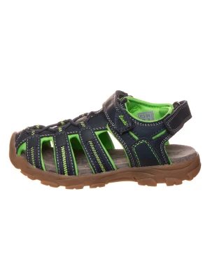 Lurchi Skórzane półsandały "Bobby" w kolorze granatowo-zielonym rozmiar: 33