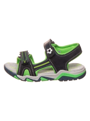 Lurchi Skórzane sandały "Bastian" w kolorze granatowo-zielonym rozmiar: 25