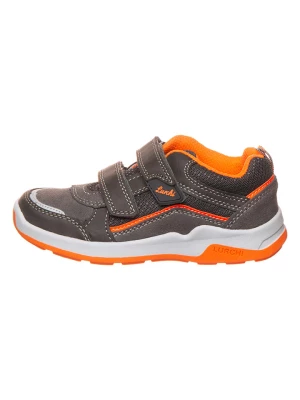 Lurchi Skórzane sneakersy "Maxim" w kolorze szaro-pomarańczowym rozmiar: 26
