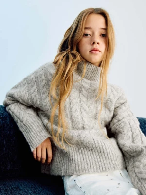 Lureksowy sweter z golfem szary - Dzieci - lata - MANGO KIDS