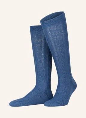 Lusana Podkolanówki Do Stroju Ludowego Z Wełny Merino blau