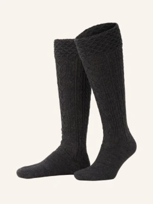 Lusana Podkolanówki Ludowe Z Wełny Merynosowej grau