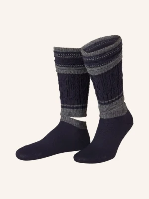 Lusana Skarpety Loferl Wadlwärmer Z Wełny Merino blau