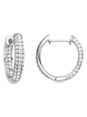 Luxenter Srebrne kolczyki-kreole z cyrkoniami rozmiar: onesize