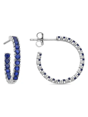 Luxenter Srebrne kolczyki-półkreole z cyrkoniami rozmiar: onesize