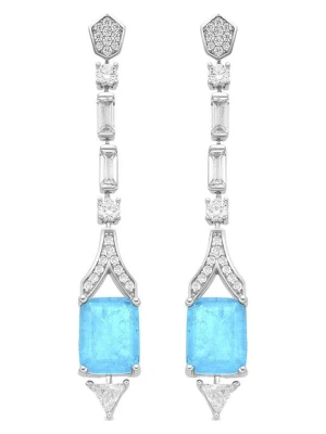 Luxenter Srebrne kolczyki-wkrętki z kwarcem i cyrkoniami rozmiar: onesize