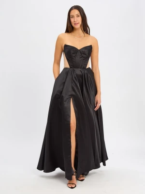 Luxuar Fashion Damska sukienka wieczorowa Kobiety czarny jednolity,