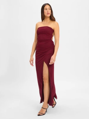 Luxuar Fashion Damska sukienka wieczorowa Kobiety czerwony jednolity,
