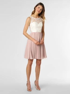 Luxuar Fashion Damska sukienka wieczorowa Kobiety Koronka biały|różowy jednolity,