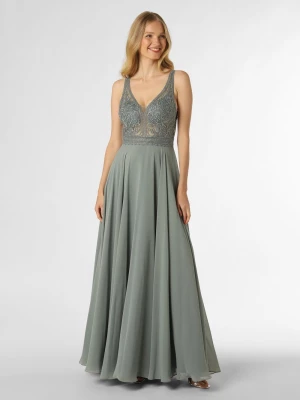 Luxuar Fashion Damska sukienka wieczorowa Kobiety Koronka zielony|niebieski jednolity,