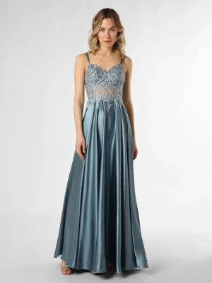 Luxuar Fashion Damska sukienka wieczorowa Kobiety niebieski|szary jednolity,