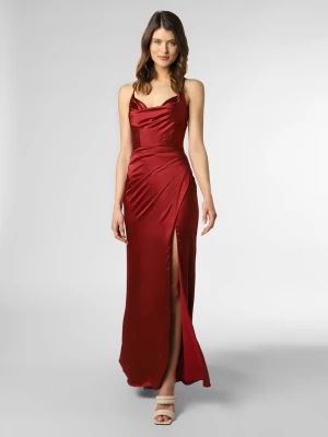 Luxuar Fashion Damska sukienka wieczorowa Kobiety Satyna czerwony jednolity,